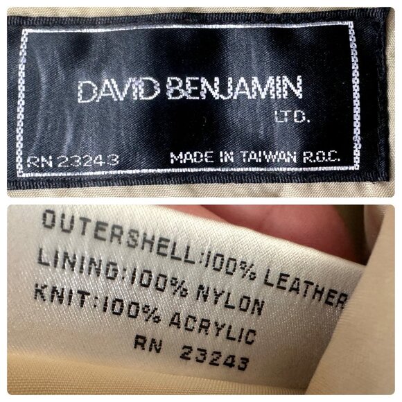 David Benjamin Suede Leather Crop Jacket Large Knit Sleeves Bonanza Western 90s - Picture 3 of 14